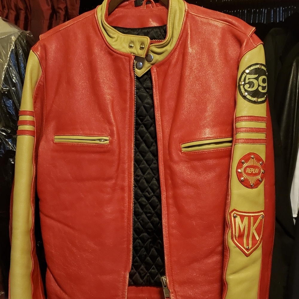 Vintage Replay 59 Red & Tan Leather Jacket